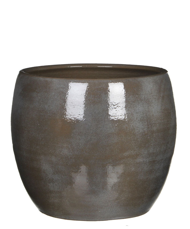 Mica flower pot Monet round anthracite - Indoor pot