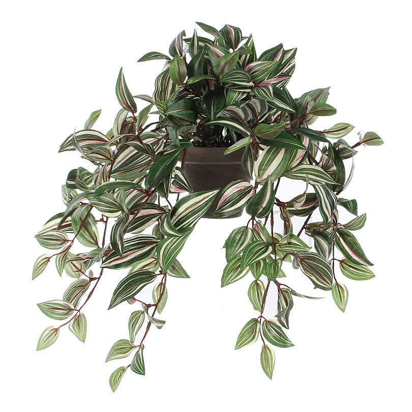 Artificial hanging Tradescantia plant Green