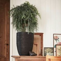 Capi Flower pot Nature rib round black - Indoor and outdoor pot