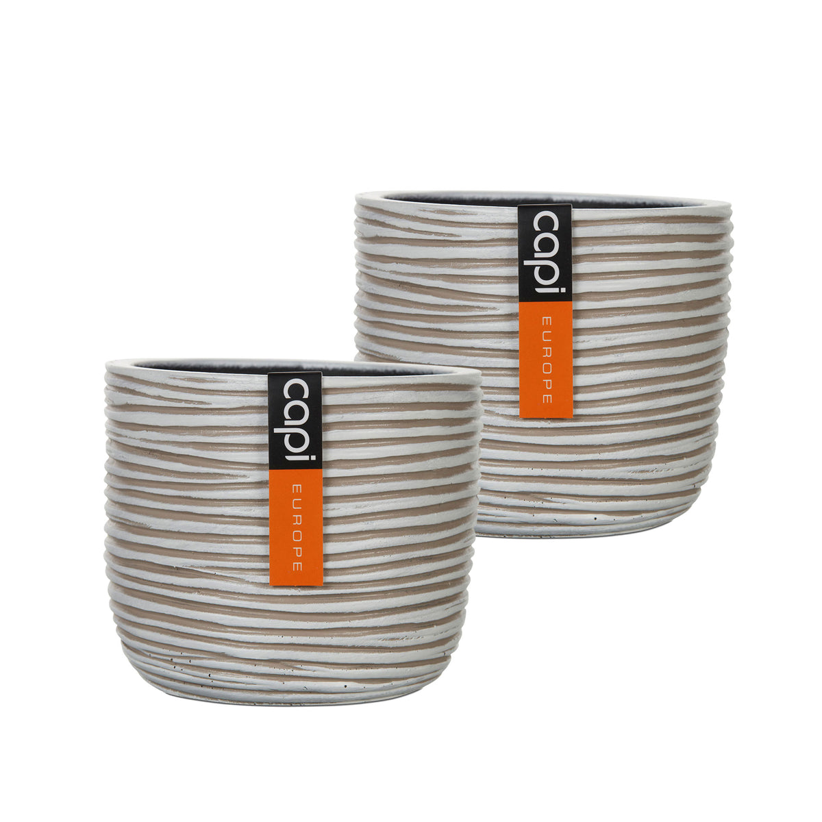 Capi flower pot Nature Rib pot ball round ivory — indoor pot