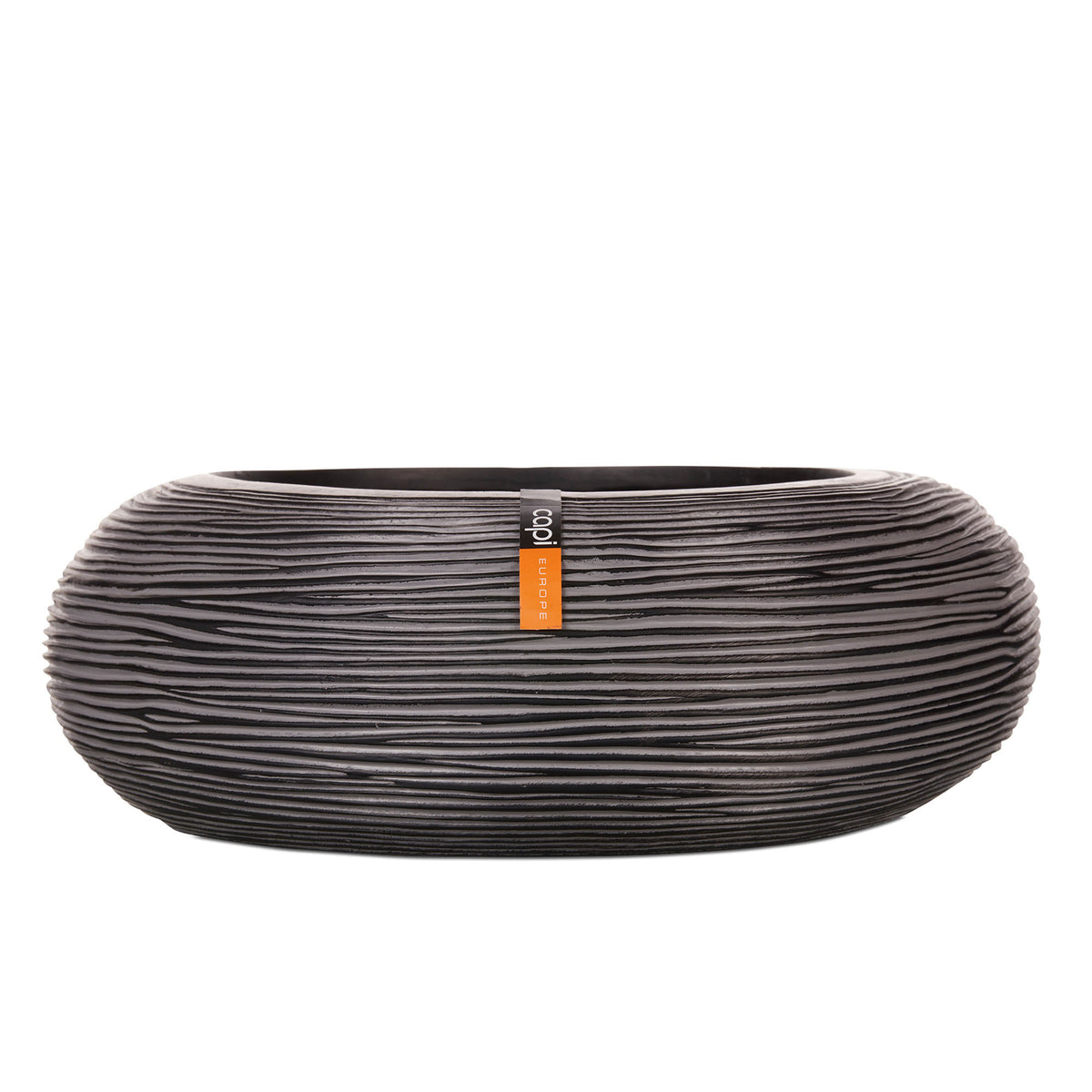 Capi bowl Nature rib round black - Indoor pot