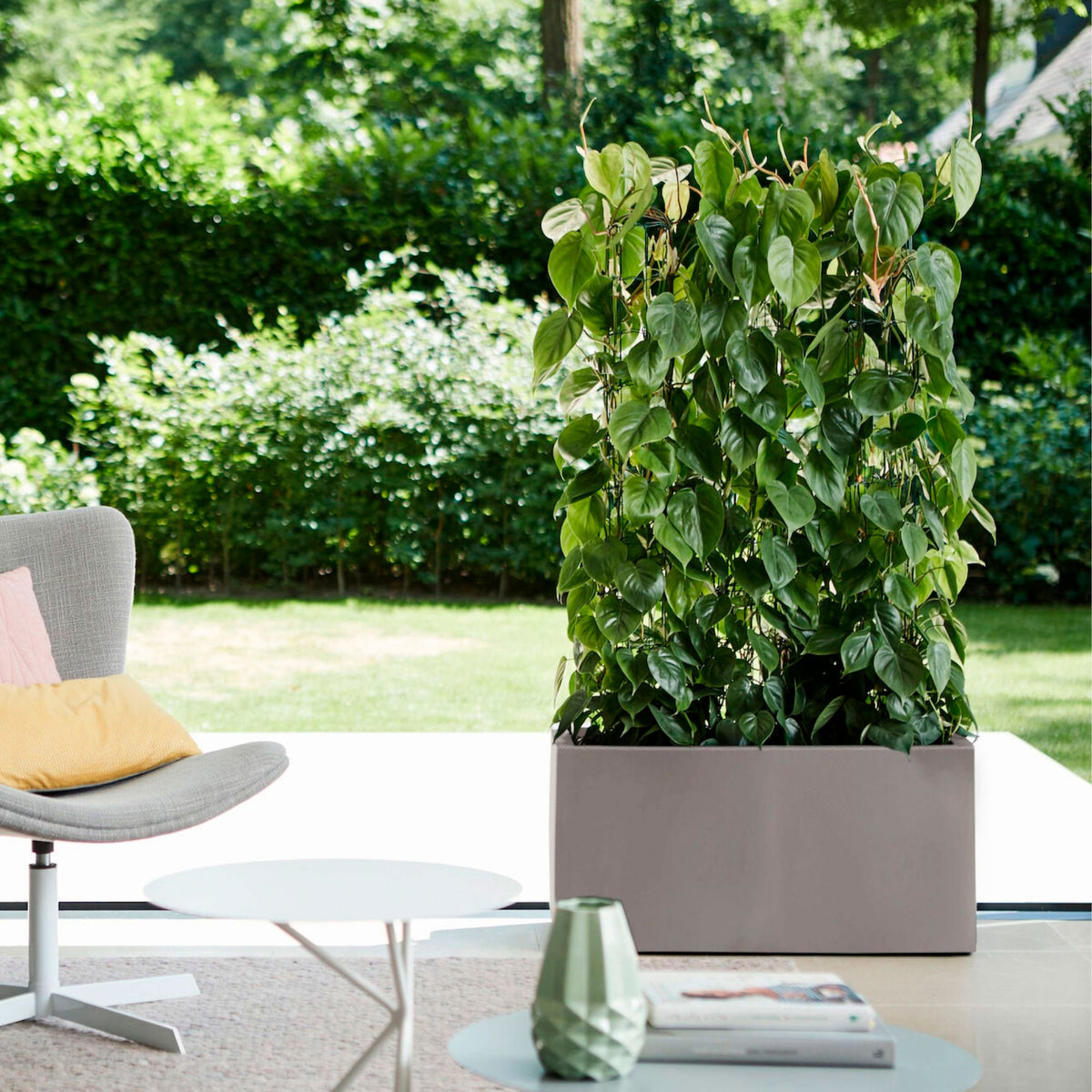 Elho planter Vivo Matt Finish rectangular grey including wheels - Indoor and outdoor pot
