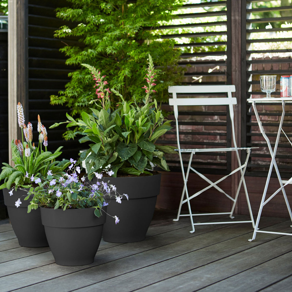 Elho flower pot Vibia campana round anthracite - Outdoor pot