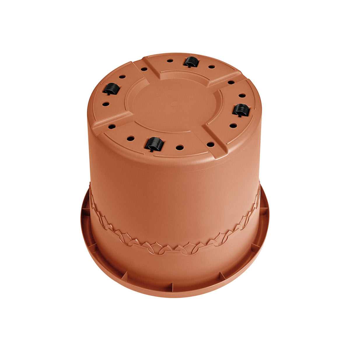 Elho Flower pot Algarve cilindro round terracotta including wheels - Outdoor pot