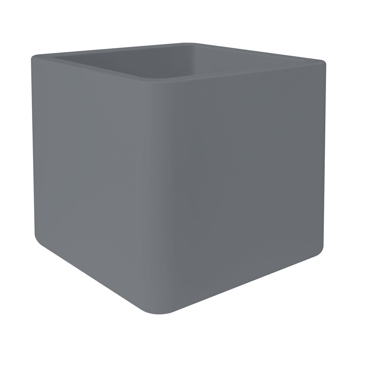 Elho flower pot Pure soft brick square concrete grey including wheels - Indoor and outdoor pot