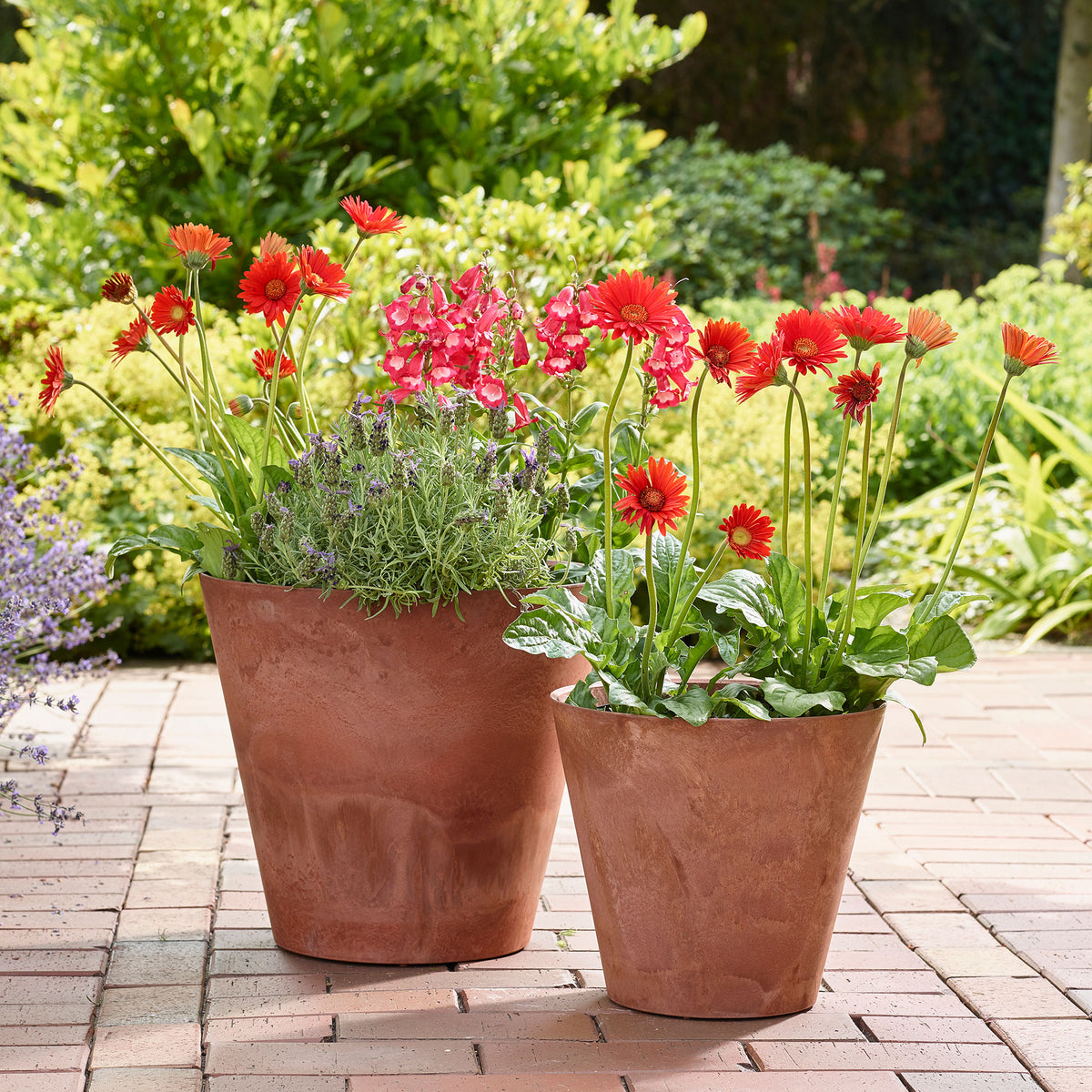 Artstone Flower pot Claire round brown - Indoor and outdoor pot