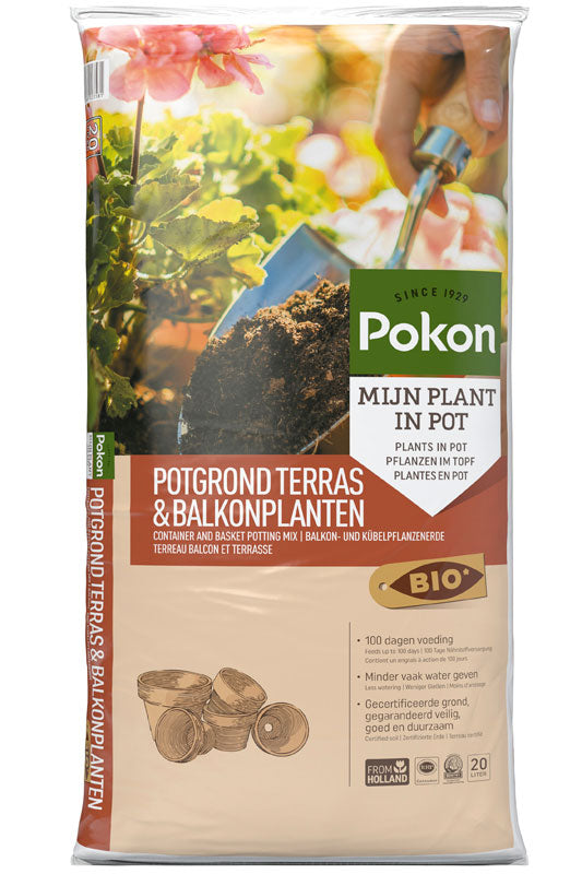 Potting soil for patio and balcony plants - Organic 20 litres - Pokon
