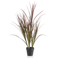 Artificial plant Ornamental grass green-red incl. decorative black pot
