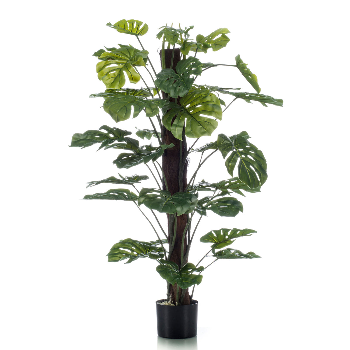 Artificial plant Swiss cheese plant Monstera op stam incl. decorative black pot