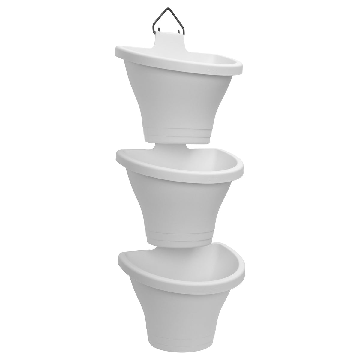 3x Elho Flower pot Corsica Vertical forest round white - Outdoor pot