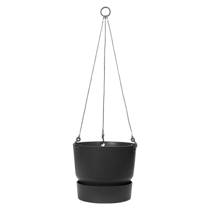 Elho Hanging dish Greenville round black - Outdoor pot