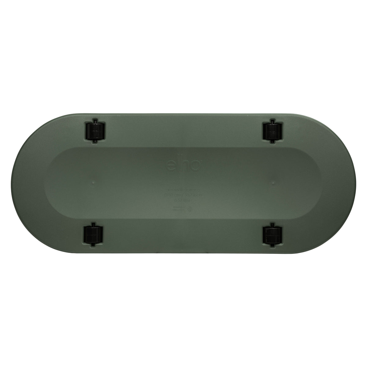 Elho Flower pot Greenville terrace trough oval green With wheels - Outdoor pot