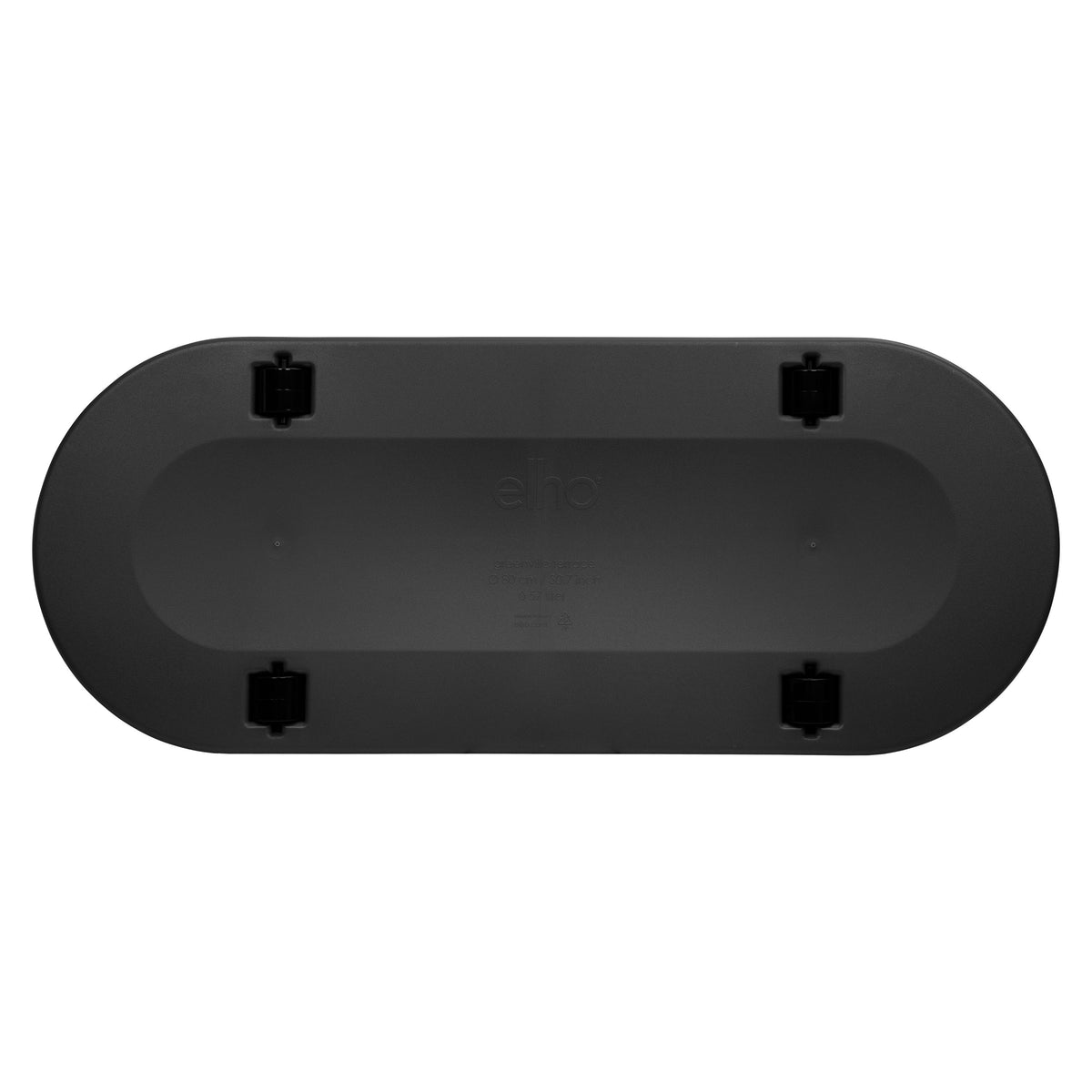 Elho Flower pot Greenville terrace trough oval black With wheels - Outdoor pot