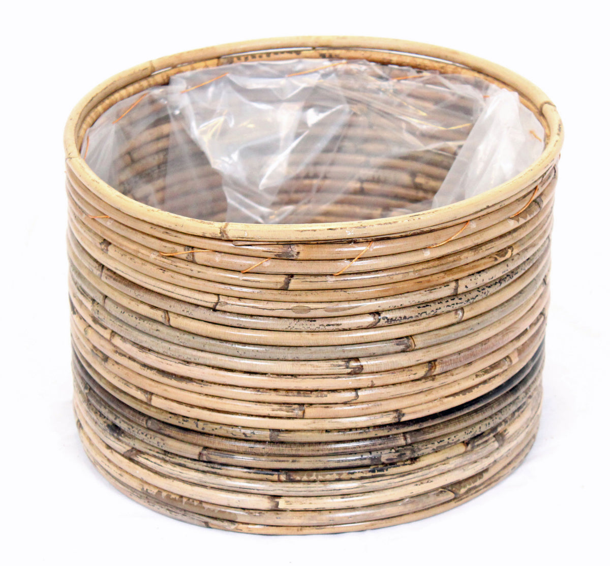 Rattan pot, cylinder grey - Indoor pot