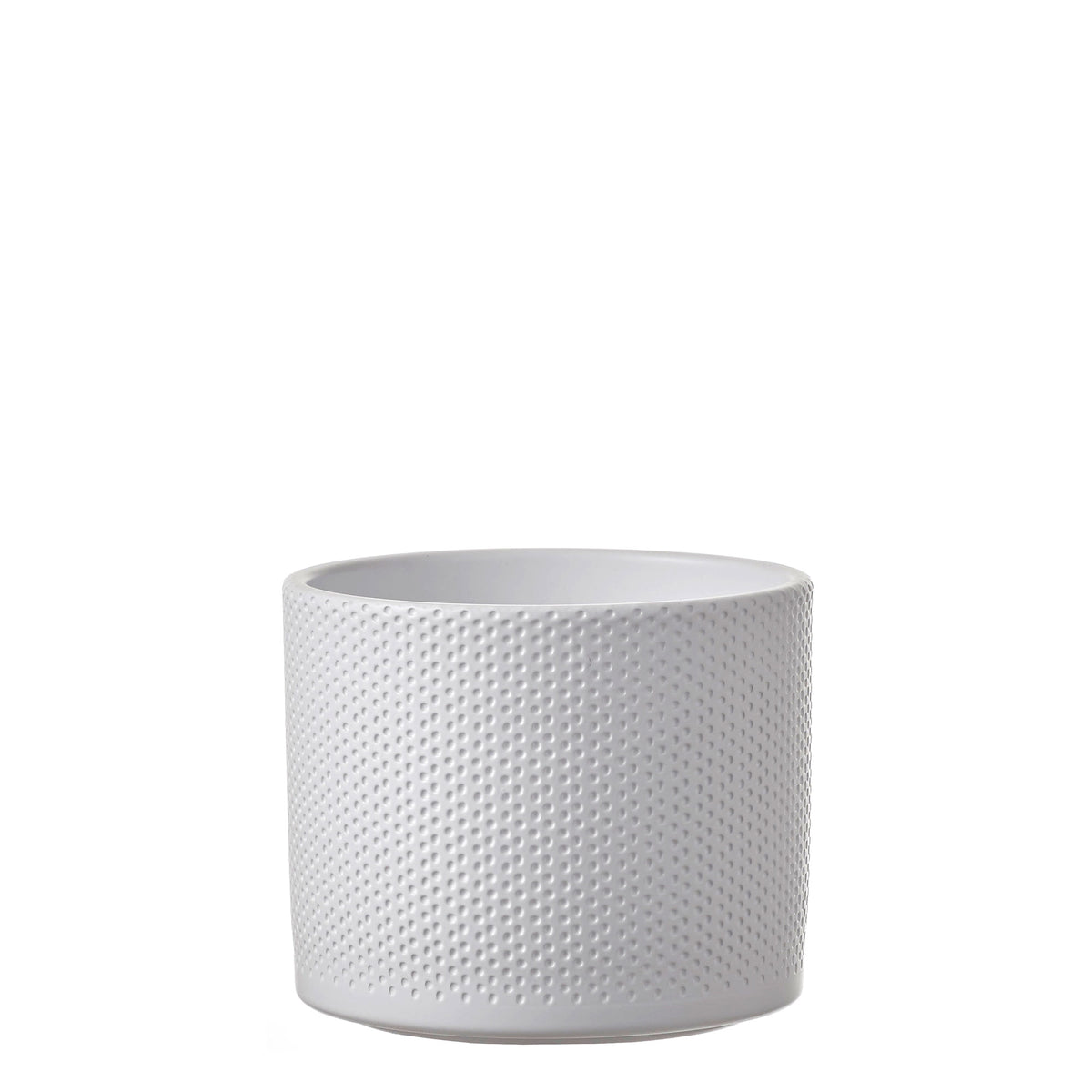 Mica flower pot Era round white relief - Indoor pot