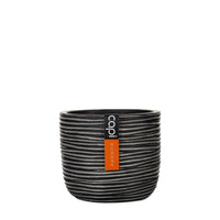 Capi flower pot Nature Rib pot ball round black — indoor pot