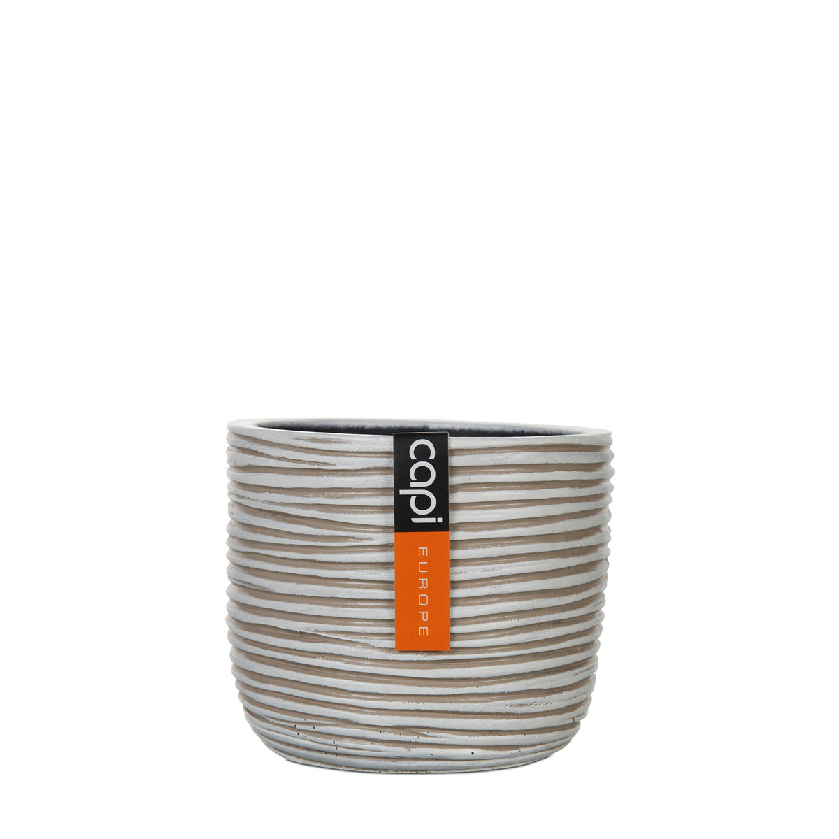 Capi flower pot Nature Rib pot ball round ivory — indoor pot