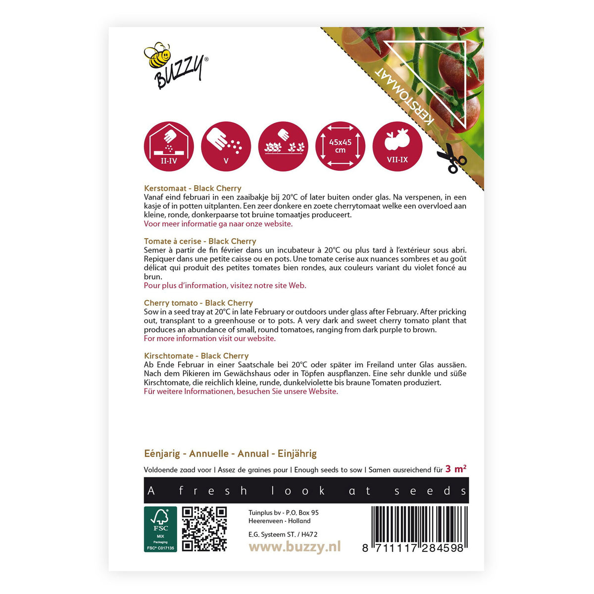Cherry tomato Solanum 'Black Cherry' black 3 m² - Vegetable seeds