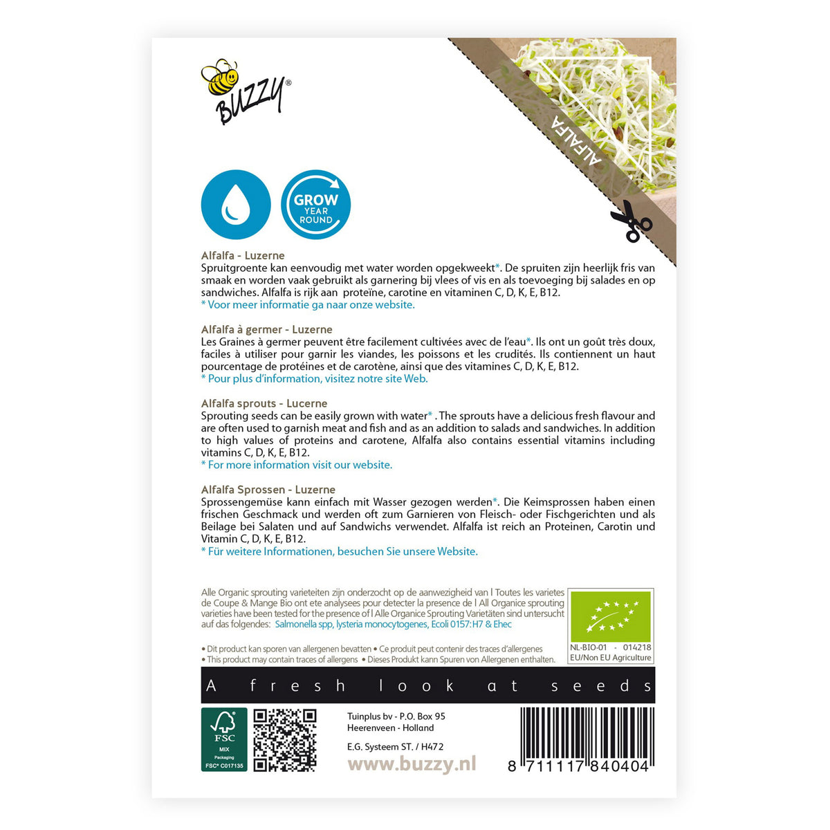 Alfalfa Medicago sativa - Organic