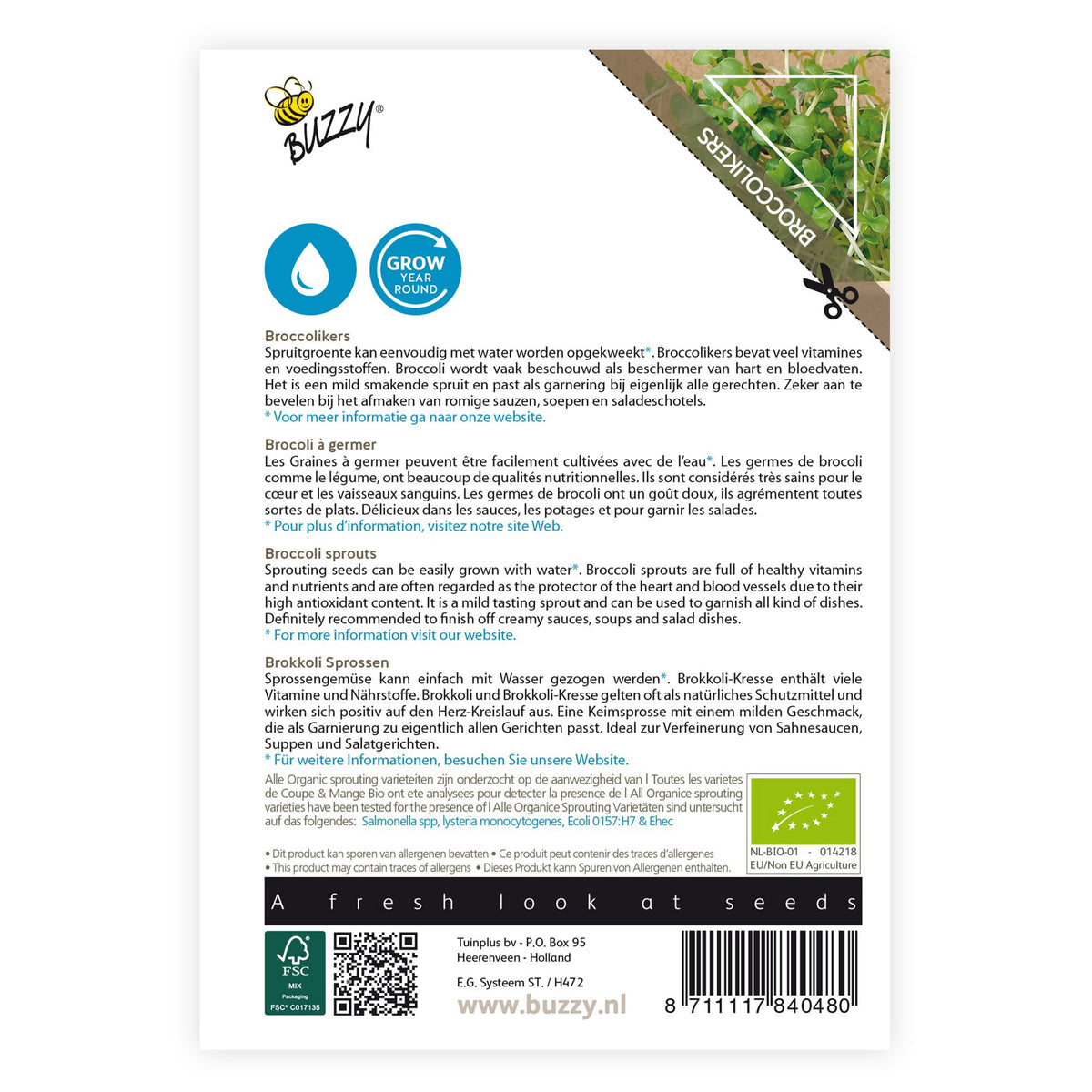 Broccoli cress Brassica oleracea - Organic 36 m² - Vegetable seeds