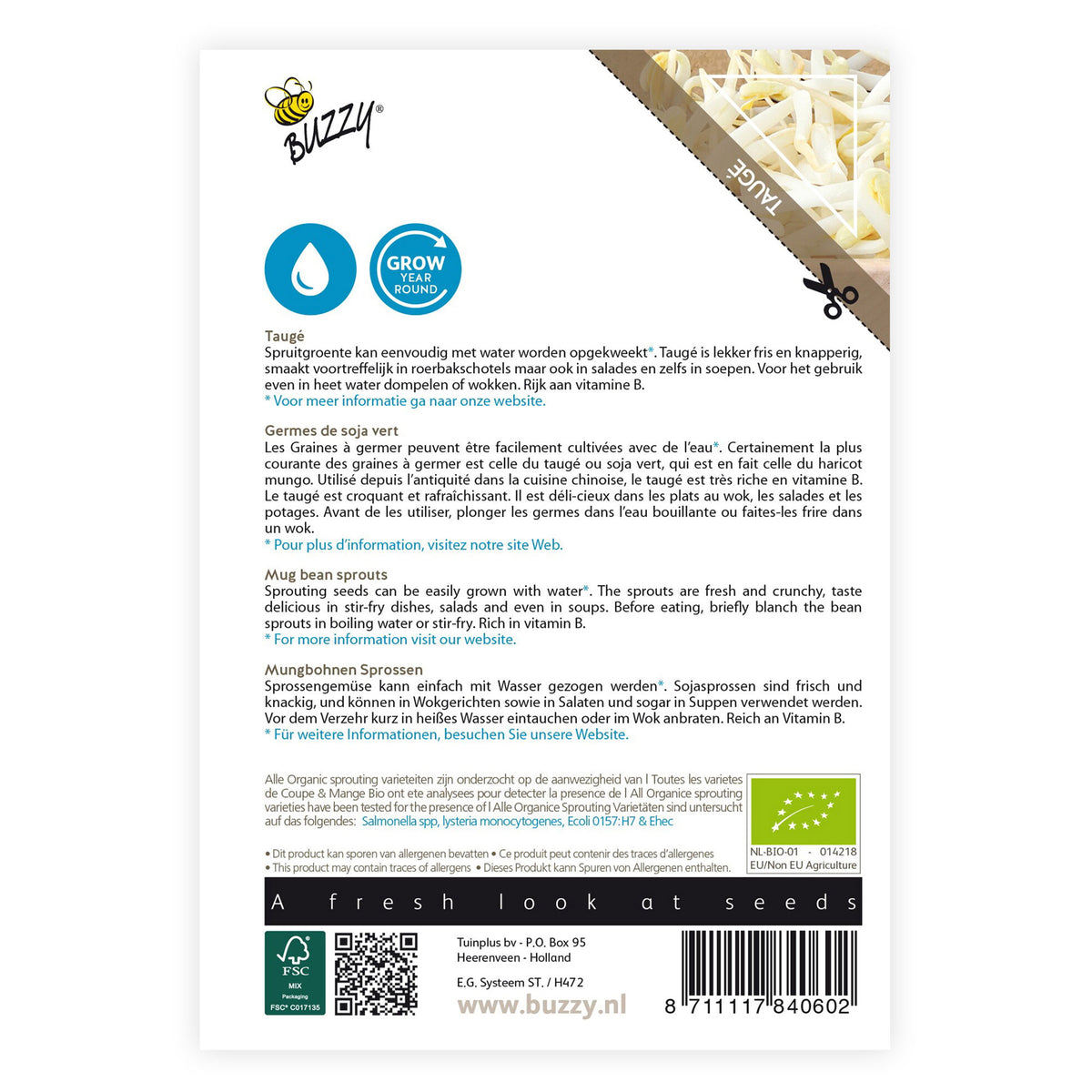 Mung bean sprouts Vigna radiata - Organic - Vegetable seeds