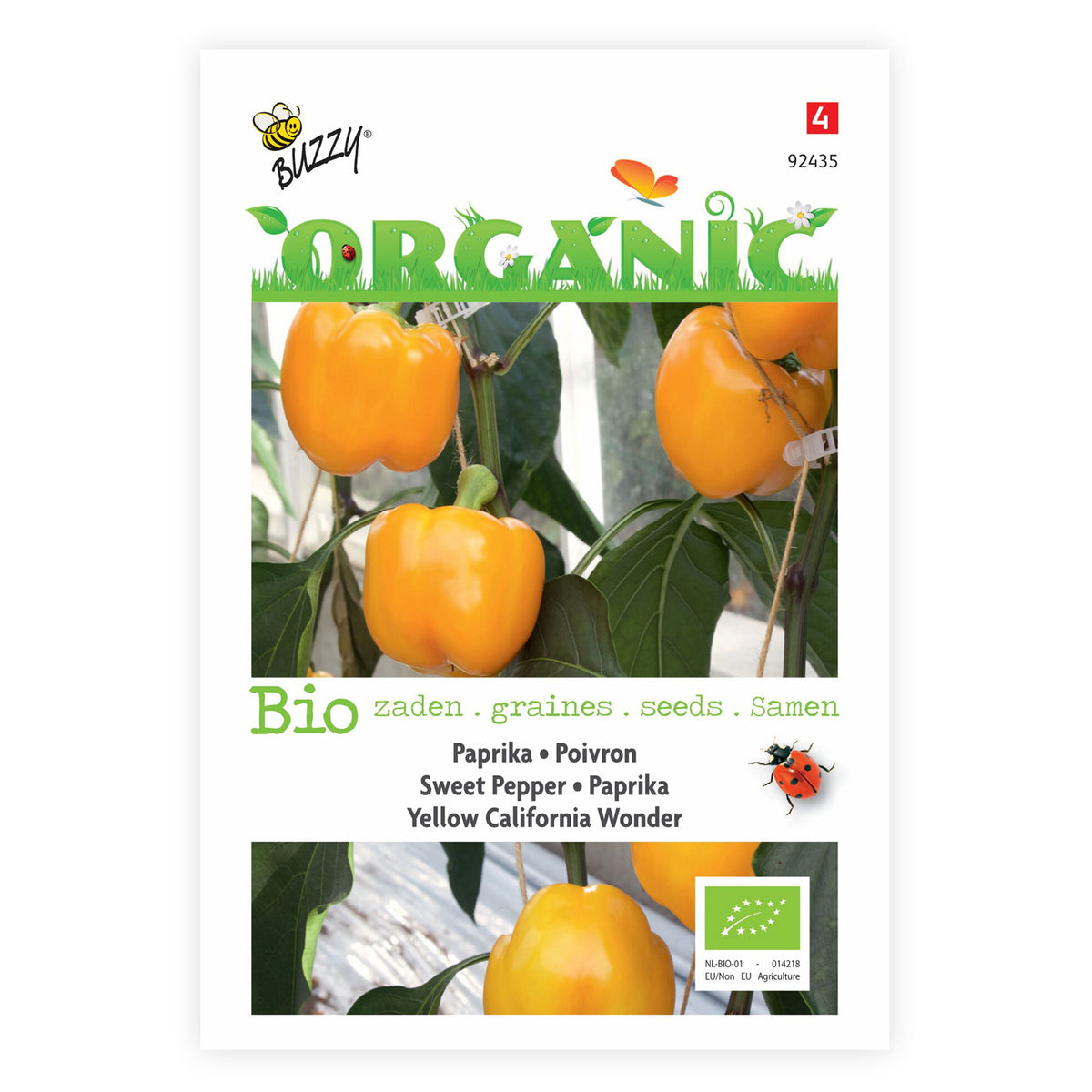 Bell pepper Capsicum 'Yellow California Wonder' - Organic yellow 5 m² - Vegetable seeds