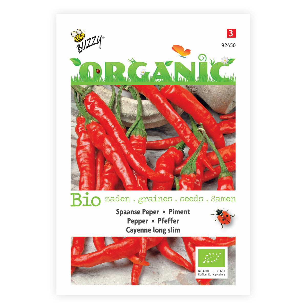Chilli pepper Capsicum 'Long Slim' - Organic 5 m² - Vegetable seeds
