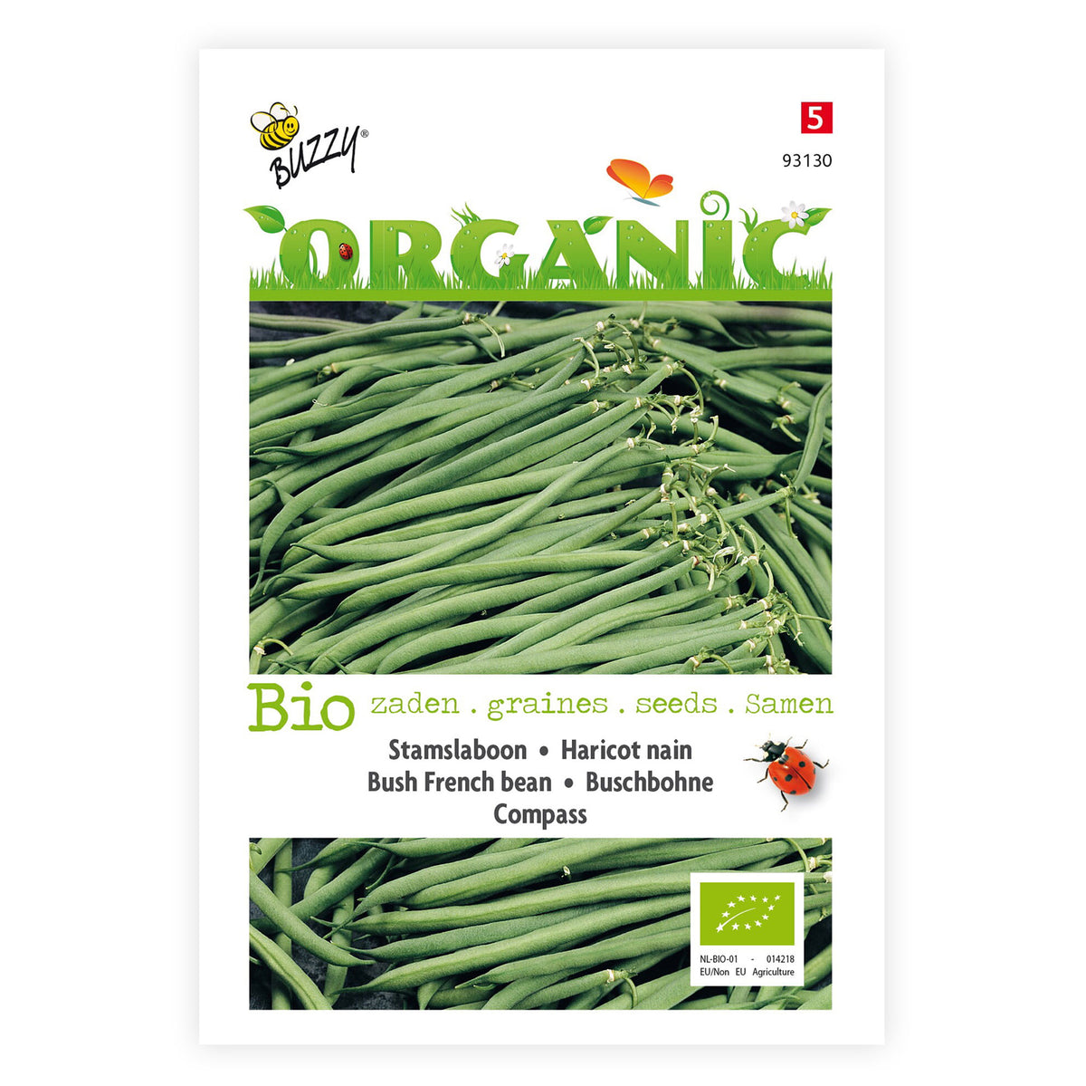 Dwarf French beans Phaseolus 'Compass' - Organic 3 m² - Vegetable seeds