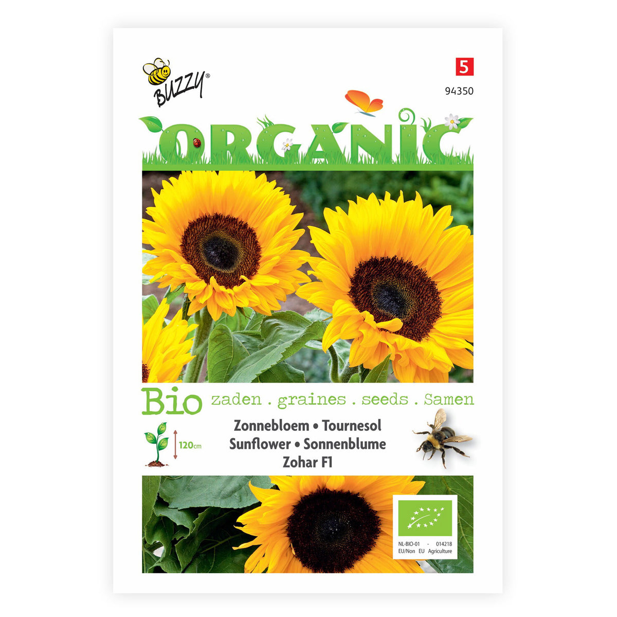 Sunflower Helianthus 'Zohar F1' - Organic yellow 3 m² - Flower seeds