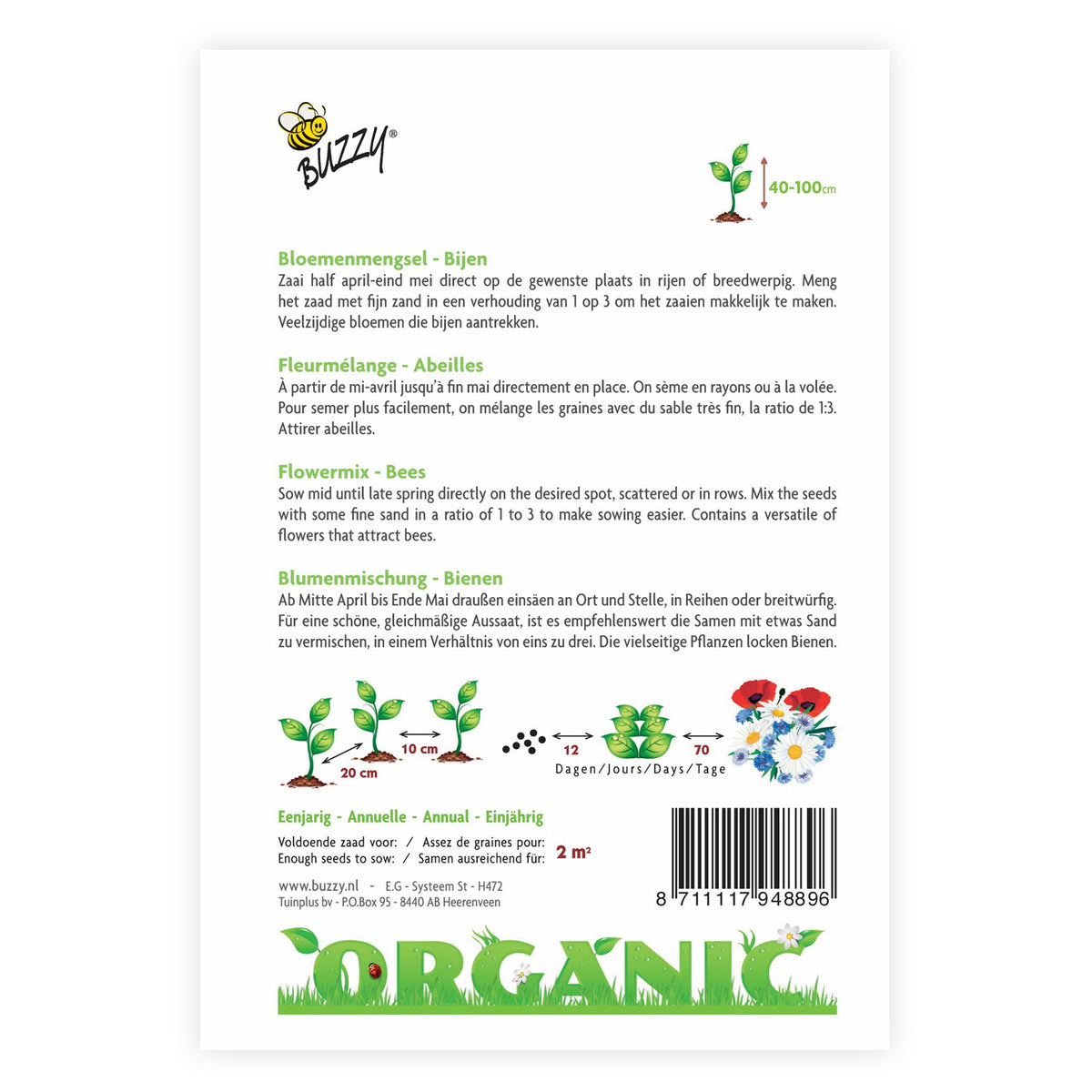 Bee-attracting flowers Mix - Organic 2 m² - Flower seeds