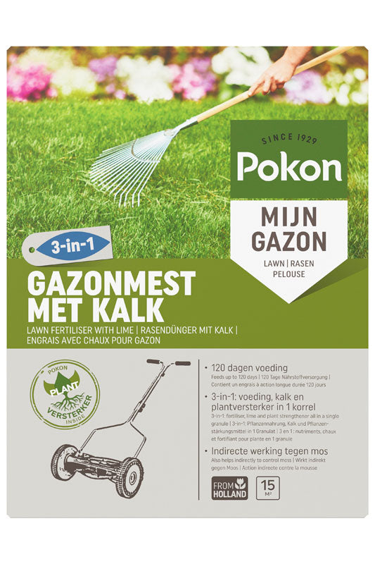Lawn fertiliser with garden lime - Pokon