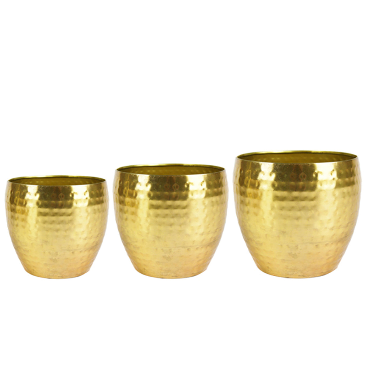 3x TS flower pot Kody round gold — indoor pot