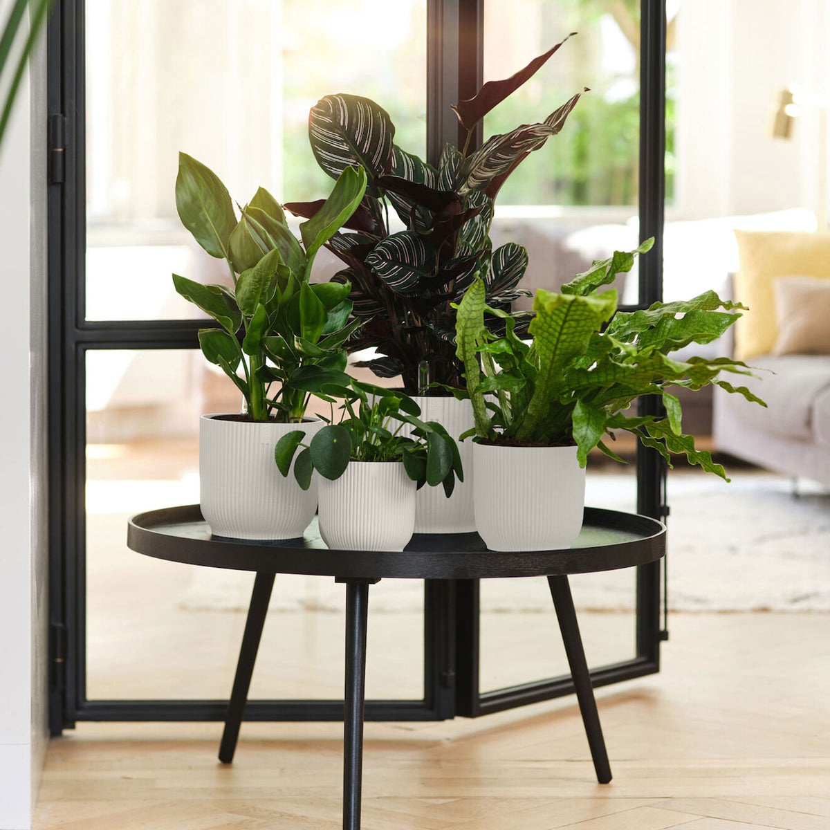 Elho flower pot Vibes Fold round white - Indoor pot