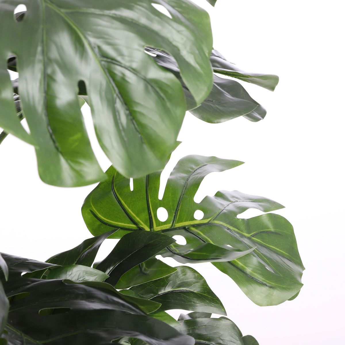 Artificial Monstera including round plastic decorative pot