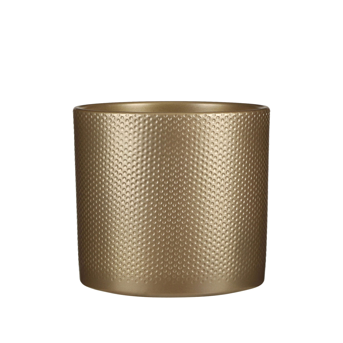 Mica Decorations flower pot Era round relief - Indoor pot gold including/incl. plants stand, gold