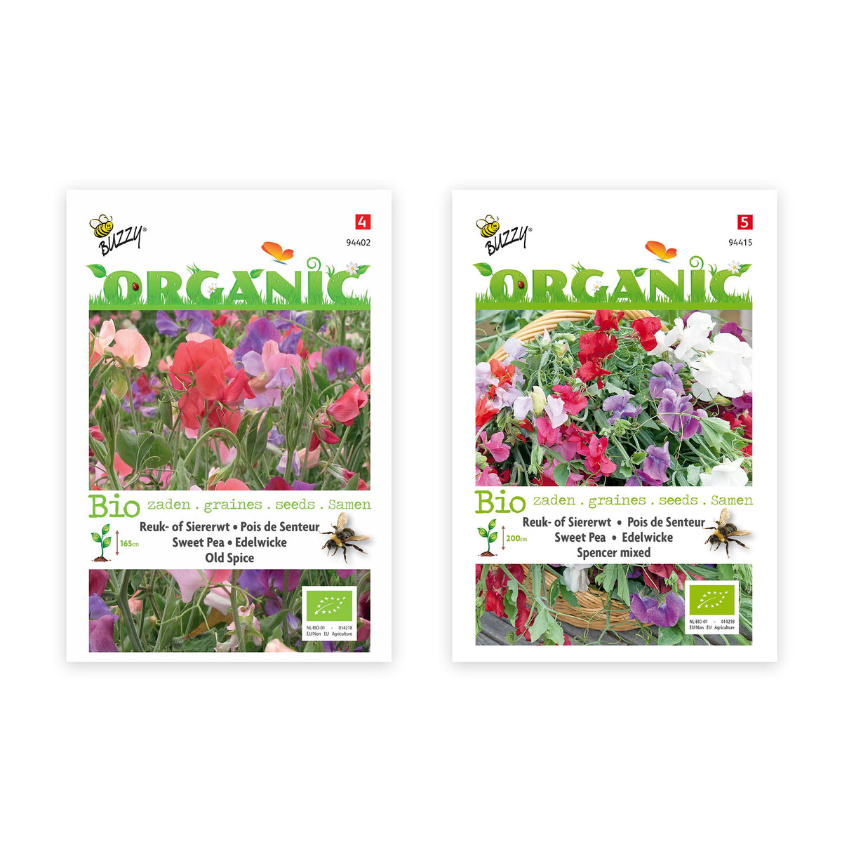 Sweet peas package Lathyrus 'Compelling colours' - Organic 3 m² - Flower seeds