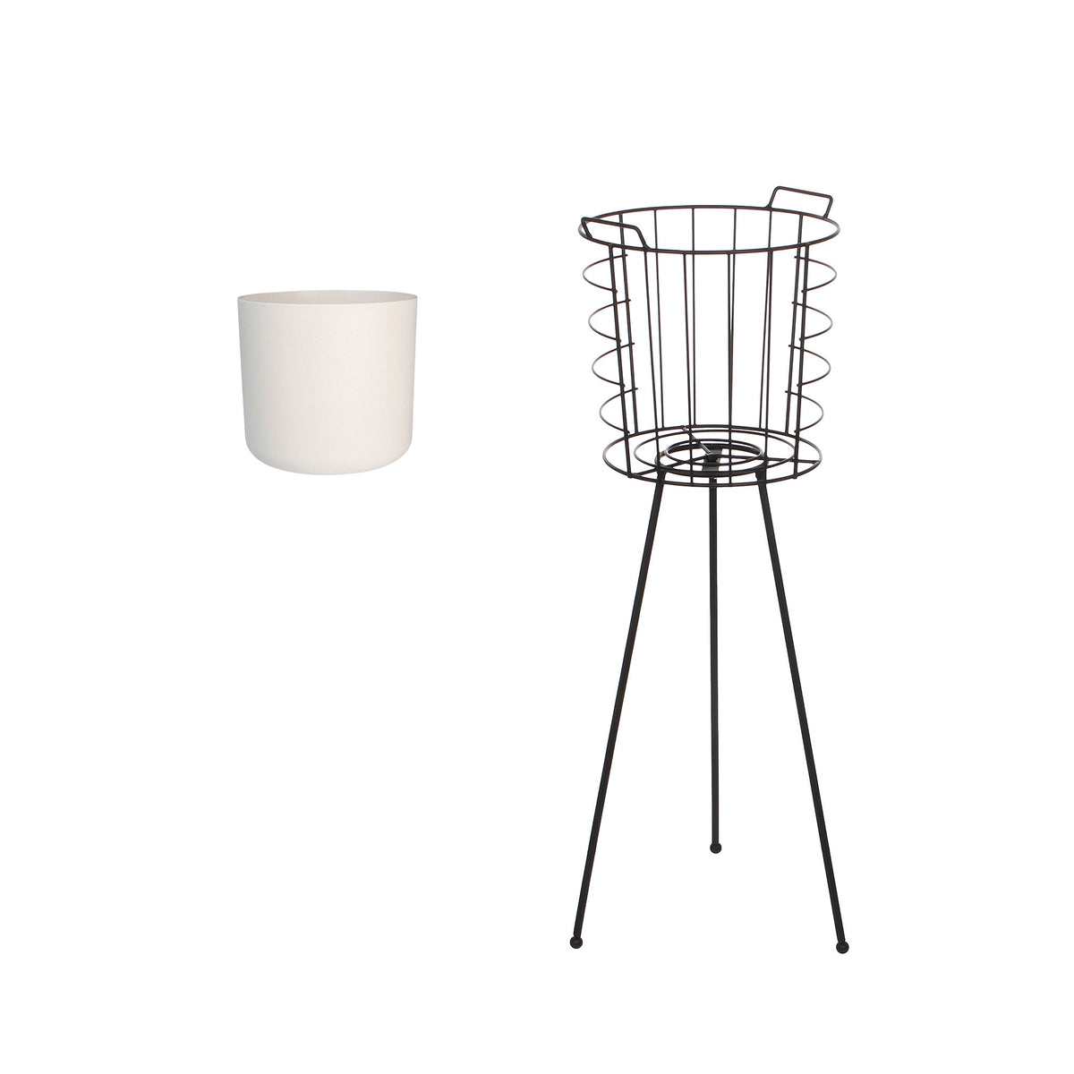 Elho flower pot Brussels round white with plant stand - Indoor pot