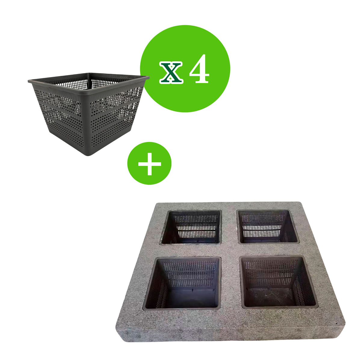 1x Floating ring + 4x Pond basket