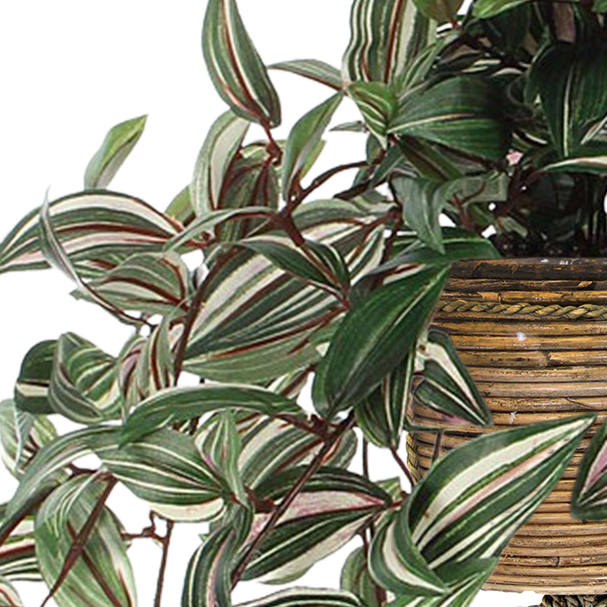 Tradescantia hanging artificial plant incl. brown decorative pot
