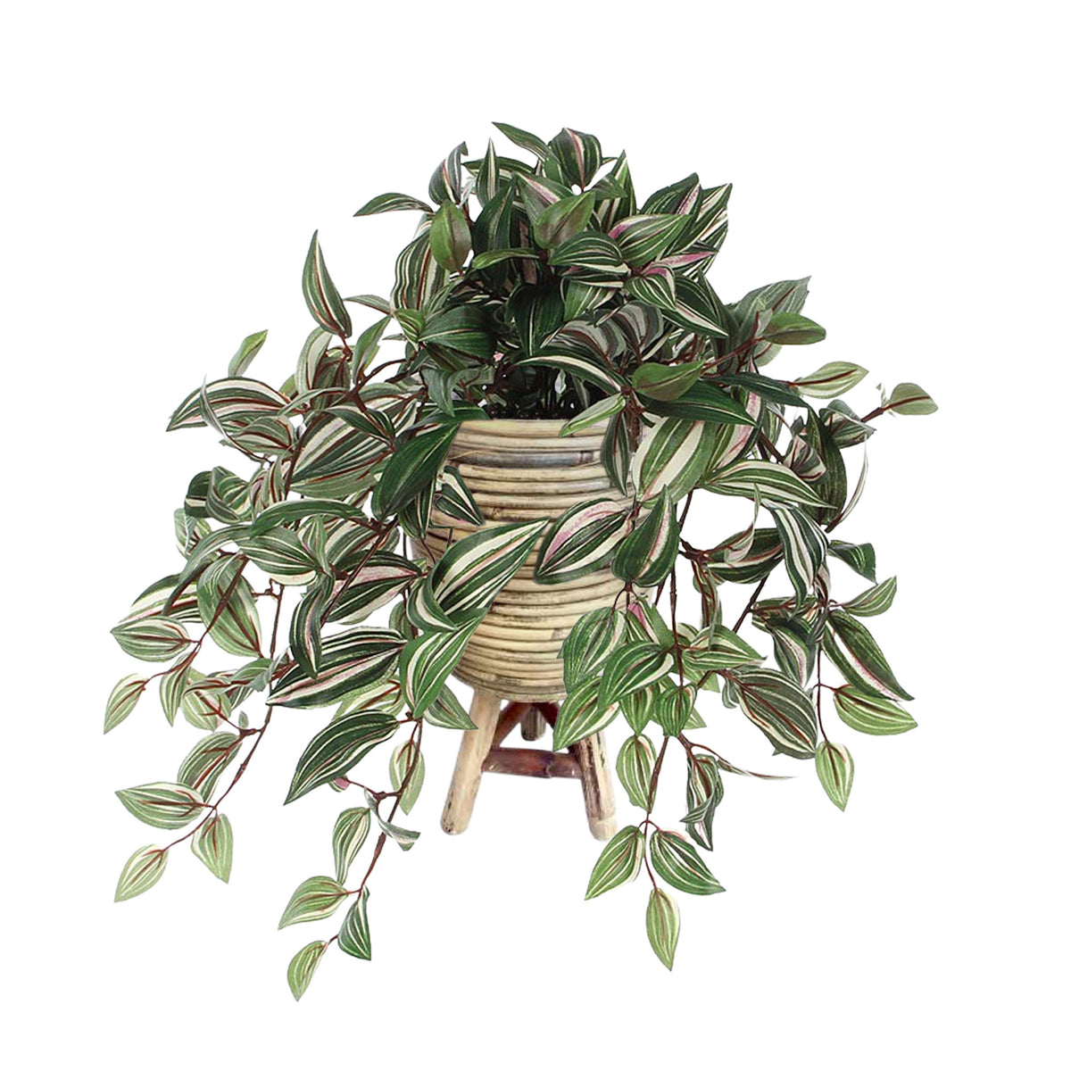 Tradescantia hanging artificial plant incl. brown decorative pot