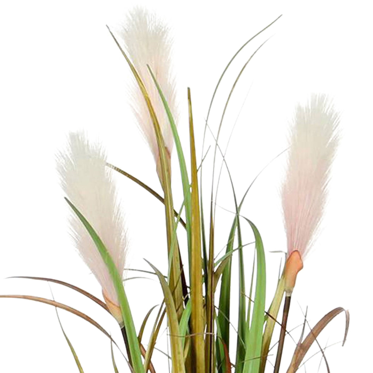 Artificial canary grass in green/brown incl. decorative brown pot
