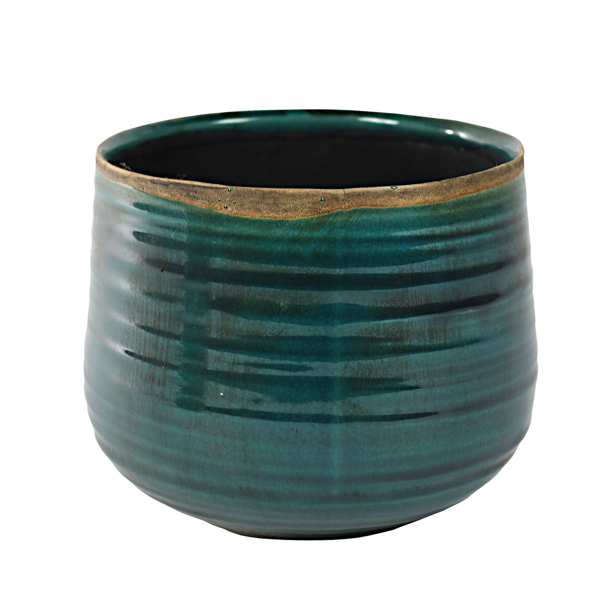 'Boston' artificial fern incl. decorative turquoise pot