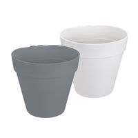 2x Elho Flower Pot 'Loft urban Green wall' round anthracite-white - Outdoor pot