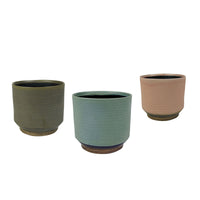 3x TS Flower Pot Suze round blue-brown - Indoor pot