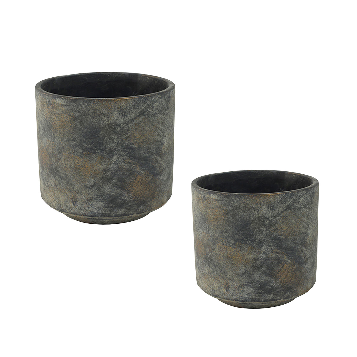 TS Flower pot 0 round gold-grey - Indoor pot