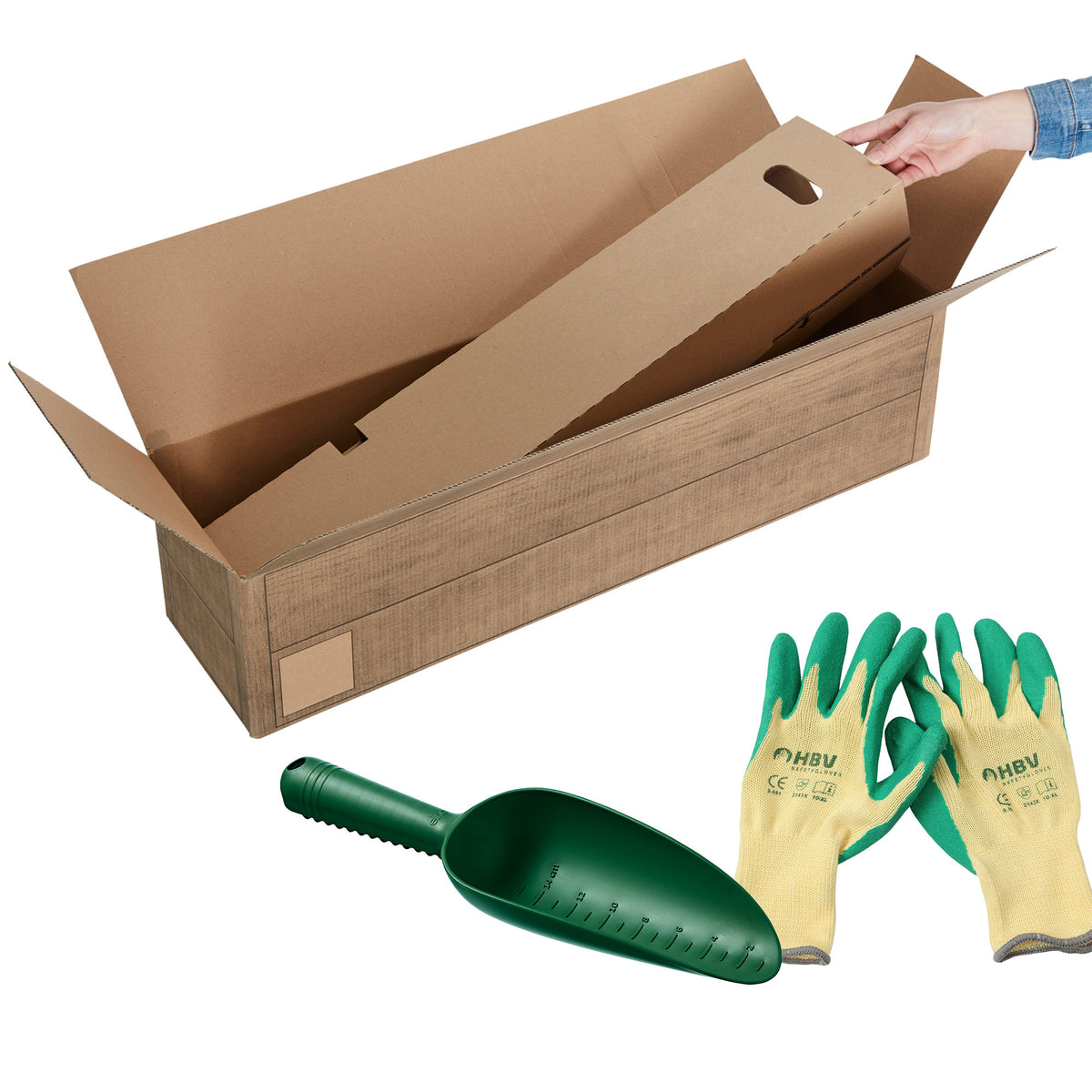 1x Trowel + 1x Gardening gloves green