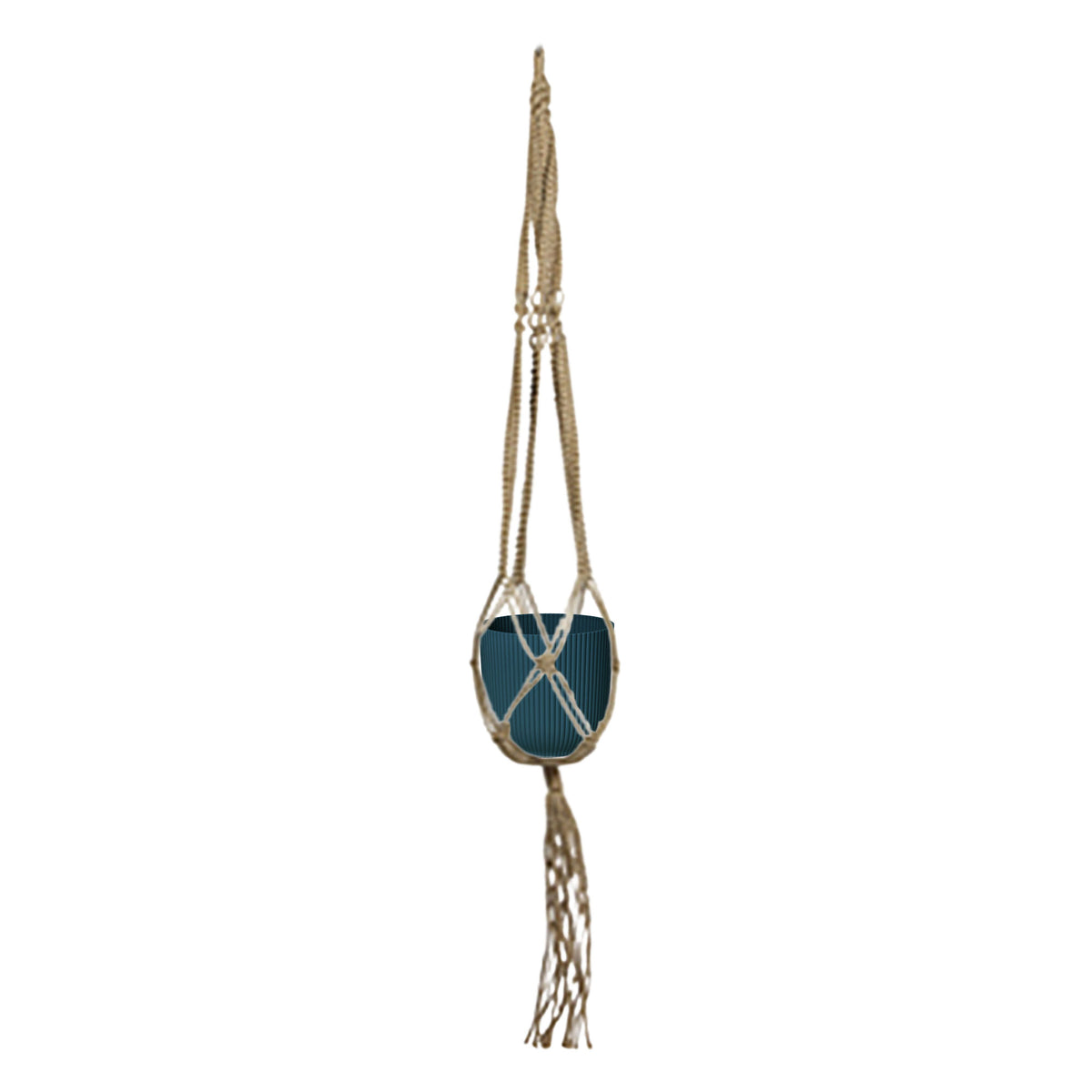 Elho Decorative pot 'Vibes Fold' blue with plant hanger