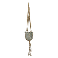 Basket Macrame 'Nelis' grey with plant hanger