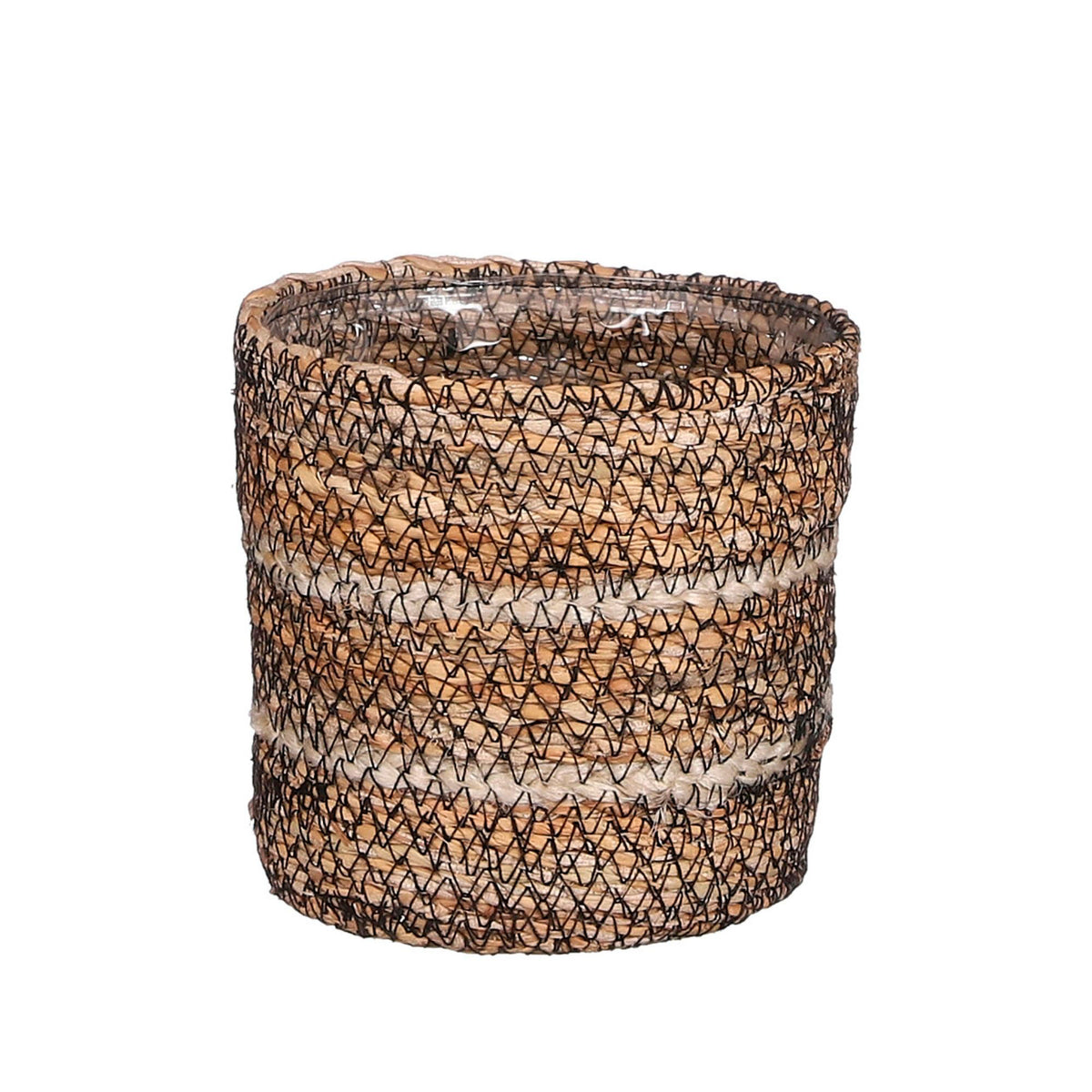 Mica basket 'Celestial' brown-white-black — indoor pot