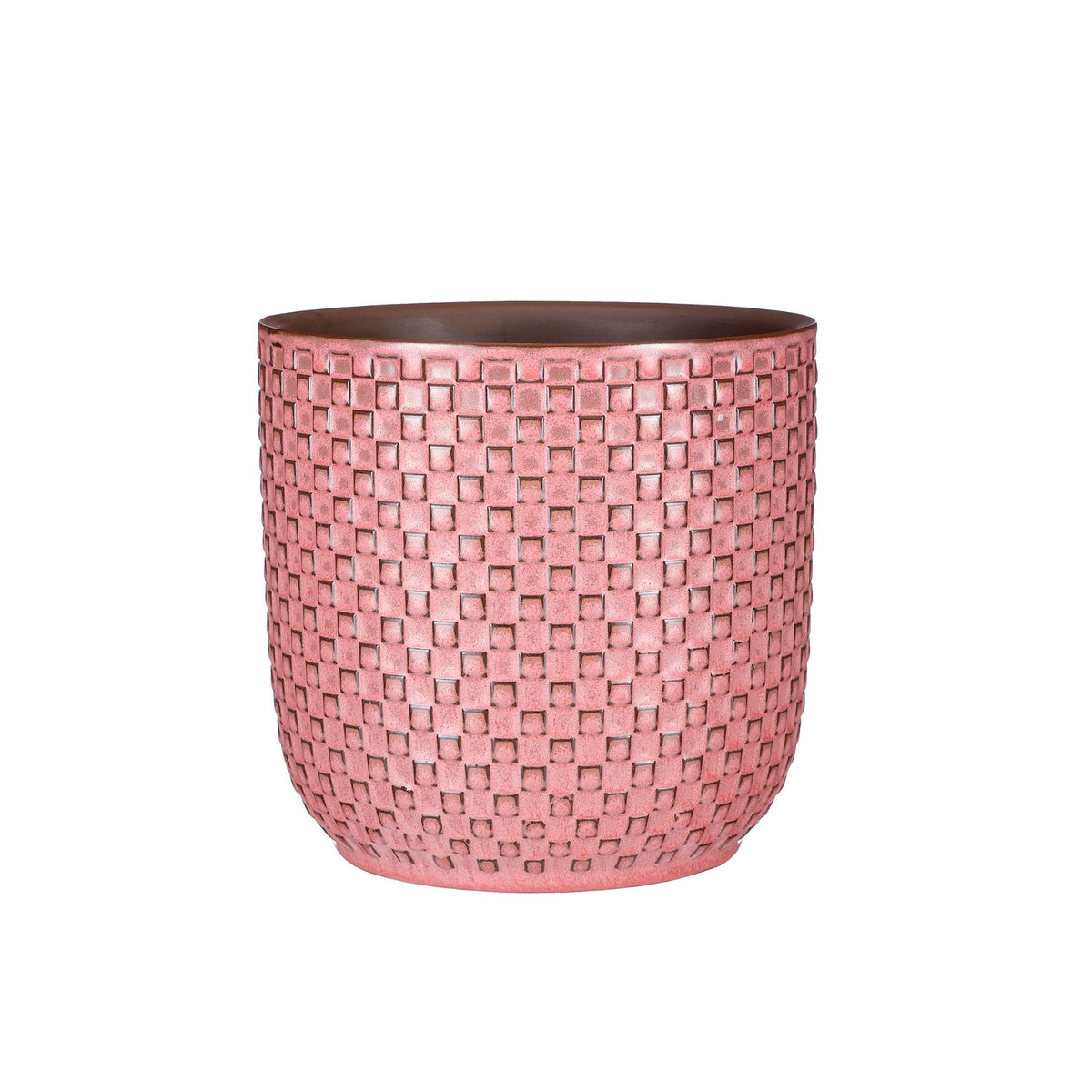 Mica flower pot, round 'Daan' pink — indoor pot